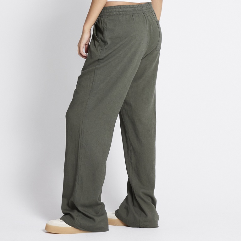 Linen blend pants "Denise" Army Green